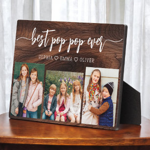 Plaque Photo Best Wood Pop Pop Grand-père Photo Collage