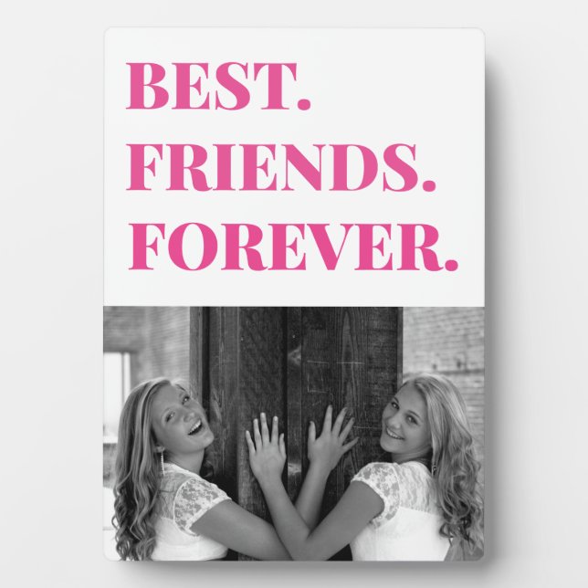 Plaque Photo Bestie BFF Meilleur Ami Rose Cute (Devant)