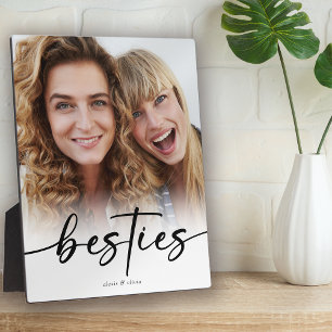 Plaque Photo Besties Calligraphie Noms de script Photo