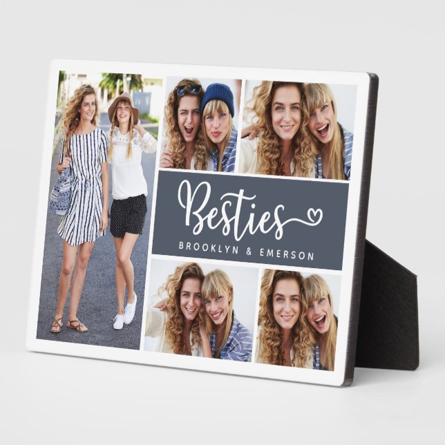 Plaque Photo Besties Photo Collage Best Friends (Côté)