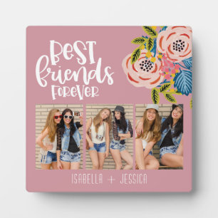 Plaque Photo BFF Floral Photo Collage Best Friends Forever Plaq