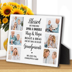 Plaque Photo Bienheureux Grand-Parents Personnalisé 6 Photo Col