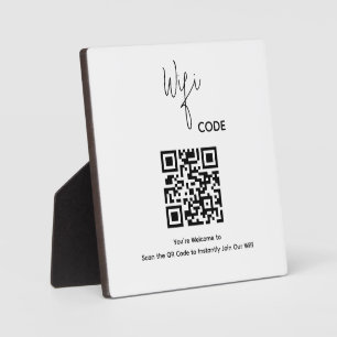 Plaque Photo Bienvenue QR Code Scan pour connecter le Wi-Fi