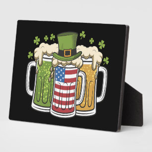 Plaque Photo Bière irlandaise Irlande États-Unis Drapeau améric