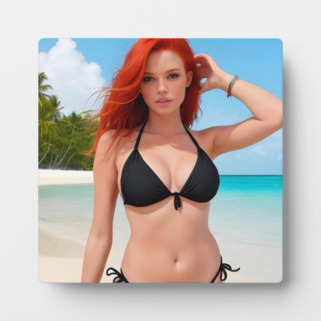 Plaque Photo Bikini noir sexy (Devant)