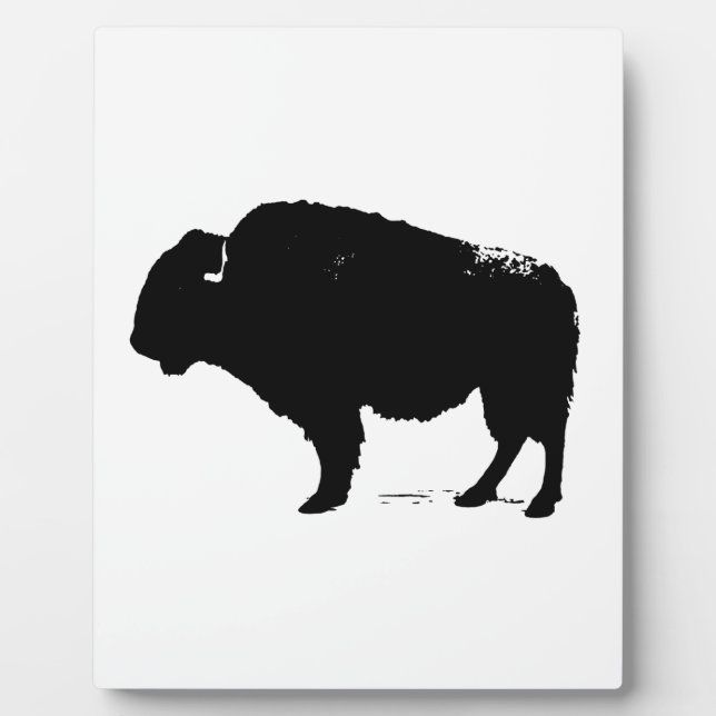 Plaque Photo Bison de Buffalo Art noir et blanc (Devant)