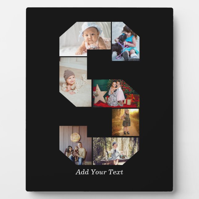 Plaque Photo Black and White Letter S Photo Collage (Devant)