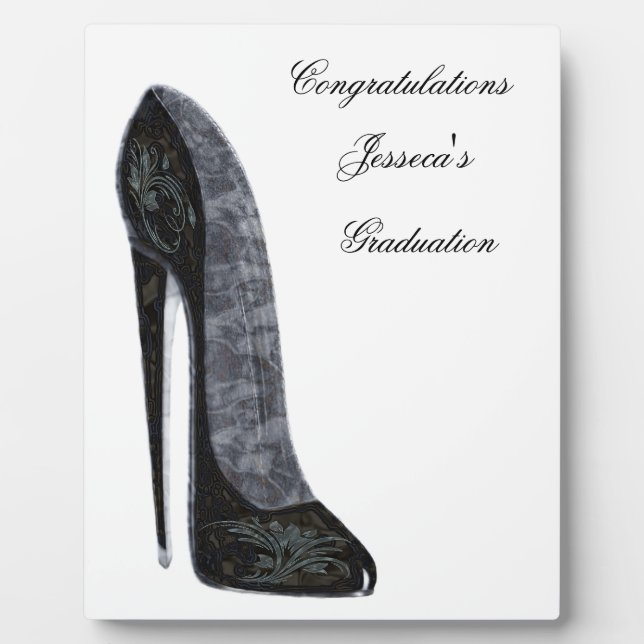 Plaque Photo Black Elegant Stiletto High Heel Shoe Art (Devant)