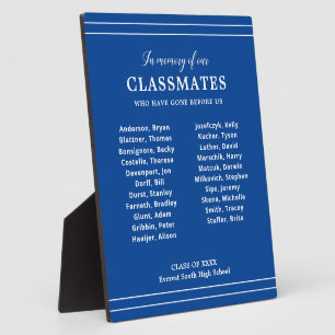 Plaque Photo Bleu En Mémoire De Classe Réunion