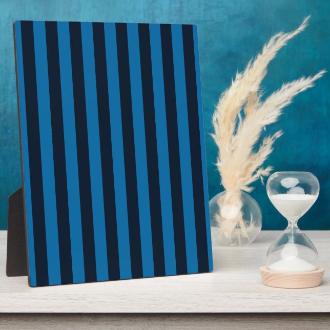 Plaque Photo Bleu Vertical Stripes Arrière - plan Personnaliser (Côté)