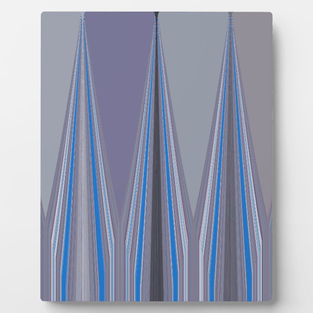 Plaque Photo Bleu, violet, gris Chevron Art Imprimer (Devant)