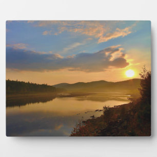 Plaque Photo Blue Skies & Golden Sunrise - Crossrock, Allagash