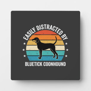 Plaque Photo Bluetick Coonhound Coucher de soleil Rétro Chien