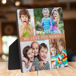 Plaque Photo Boho We Love Nanny 4 Photo Collage Terracotta