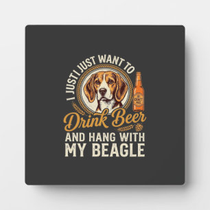 Plaque Photo Boire Bière Beagle Chien Bière Artisanale Bouteill
