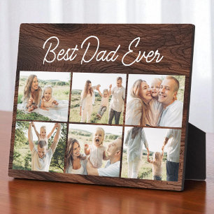 Plaque Photo Bois 6 Photo Collage Meilleur Papa Personnalisé Mo