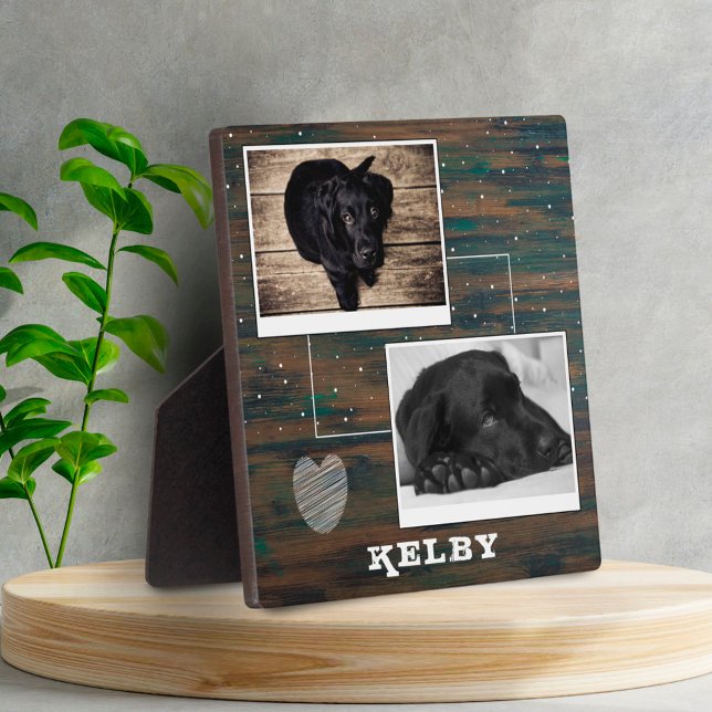 Plaque Photo Bois rustique avec coeur animal de compagnie photo (Créateur téléchargé)