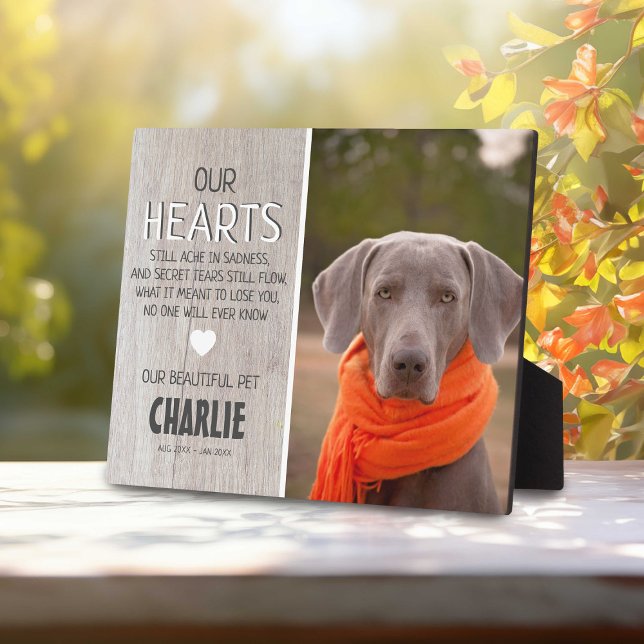Plaque Photo Bois rustique léger | Mémorial photo pour animaux (Créateur téléchargé)