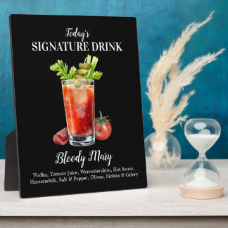 Plaque Photo Boisson signature personnalisée Cocktail Bloody Ma