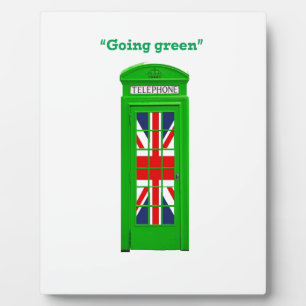 Plaque Photo Boîte téléphonique londonienne "Go green"