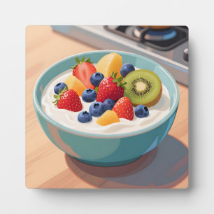 Plaque Photo Bol de yaourt aux fruits frais