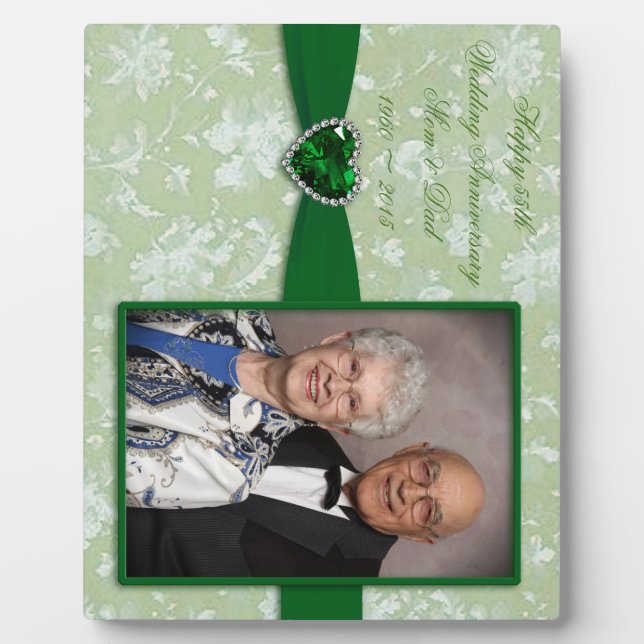 Plaque photo Bold Damask 55th Mariage Anniversary (Devant)