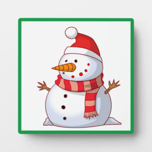 PLAQUE PHOTO BONHOMME DE NEIGE D'HIVER