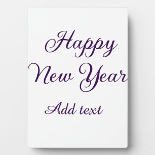 Plaque Photo Bonne année calligraphie violette simple minimalis