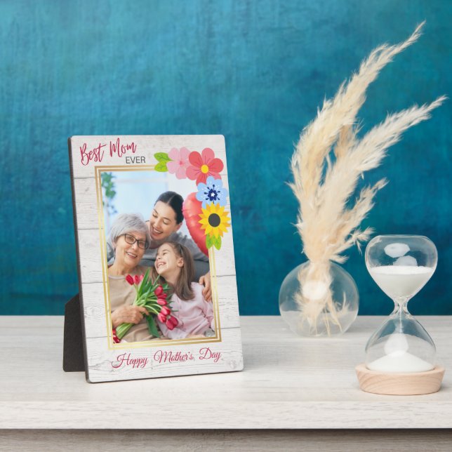 Plaque Photo Bonne fête des mères, Meilleure maman jamais Plaqu (Côté)