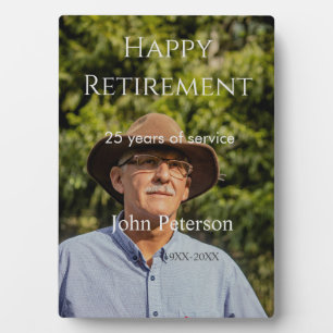 Plaque Photo Bonne retraite photo nom année de service