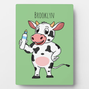 Plaque Photo Bonne vache avec dessin animé de biberon