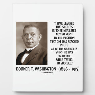 Plaque Photo Booker T. Washington Obstacles Surmonter Succès