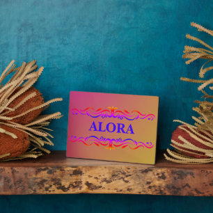 Plaque Photo Bordure vintage en fil Neon rose et jaune