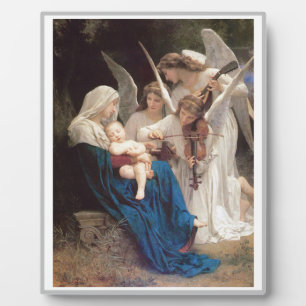 Plaque Photo Bougereau Vierge aux Anges Art chrétien