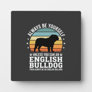 Plaque Photo Bouledogue anglais Sunset Soyez vous-même Chien