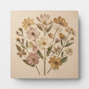 Plaque Photo Bouquet botanique de fleurs sauvages pressées Vint