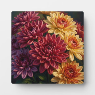 Plaque Photo Bouquet floral de dahlia vibrant 