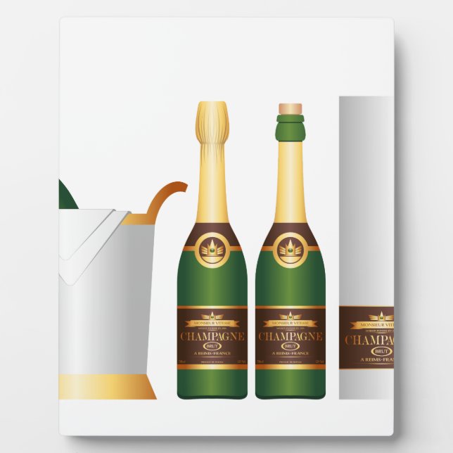 Plaque Photo bouteilles de champagne (Devant)