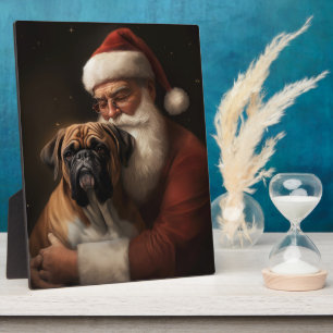 Plaque Photo Boxeur avec le Père Noël Fête de Noël