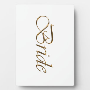 Plaque Photo Bride, écriture or élégant chic table blanche