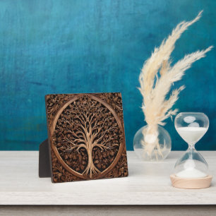 Plaque Photo Brown Carved Australian Waratah Tree Print,