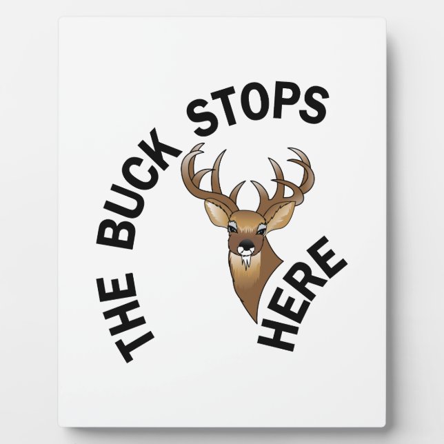 Plaque Photo Buck Stops Ici (Devant)