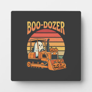 Plaque Photo Bulldozer fantôme de Halloween Boo-Dozer Citrouill