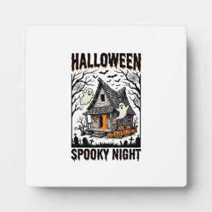 Plaque Photo Cabine effrayante d'Halloween Art vintage de nuit