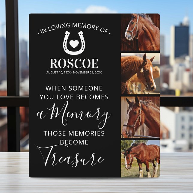 Plaque Photo Cadeau commémoratif de cheval - équine (Créateur téléchargé)