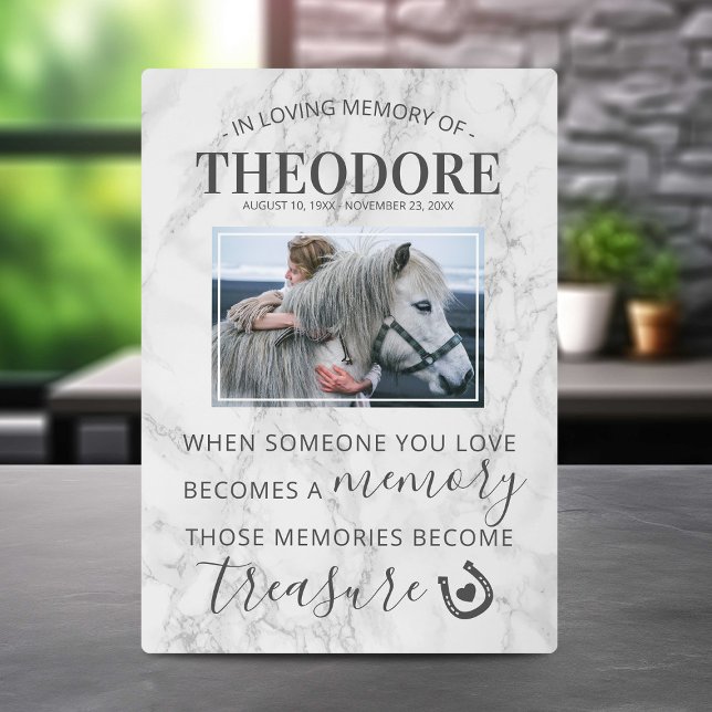 Plaque Photo Cadeau commémoratif de cheval - Photo équine (Créateur téléchargé)