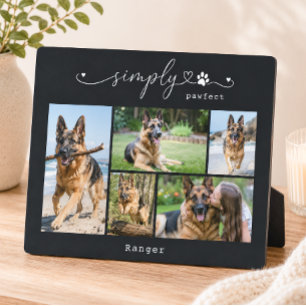 Plaque Photo Cadeau de cinq photos de compagnie noire simplemen