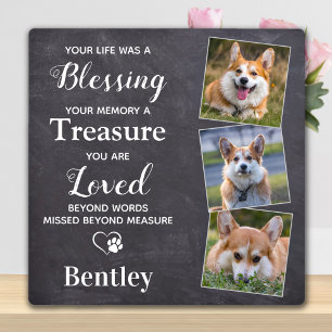Plaque Photo Cadeau de deuil pour animal de compagnie personnal