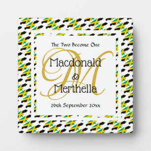 Plaque Photo Cadeau de mariage personnalisé avec monogramme JAM