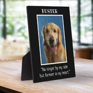 Plaque Photo Cadeau de photo de souvenir de chien noir et blanc